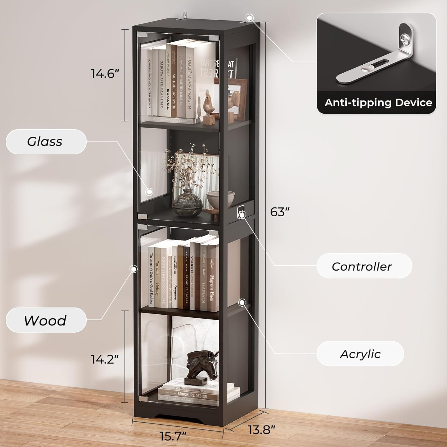 Glass Display Cabinet with 3 C - Glass Cabinet Display review and price