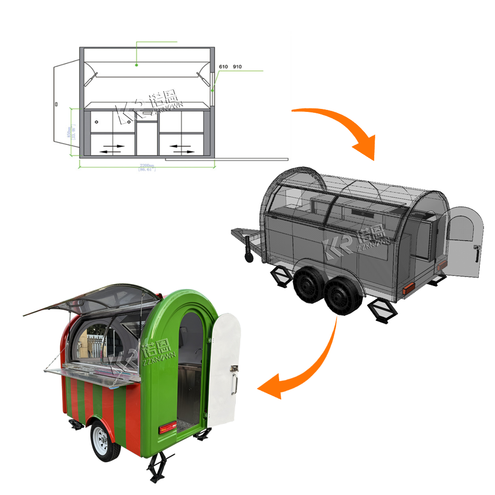 food truck trailer mobile kitc - Hot Dog Vending Cart review and price