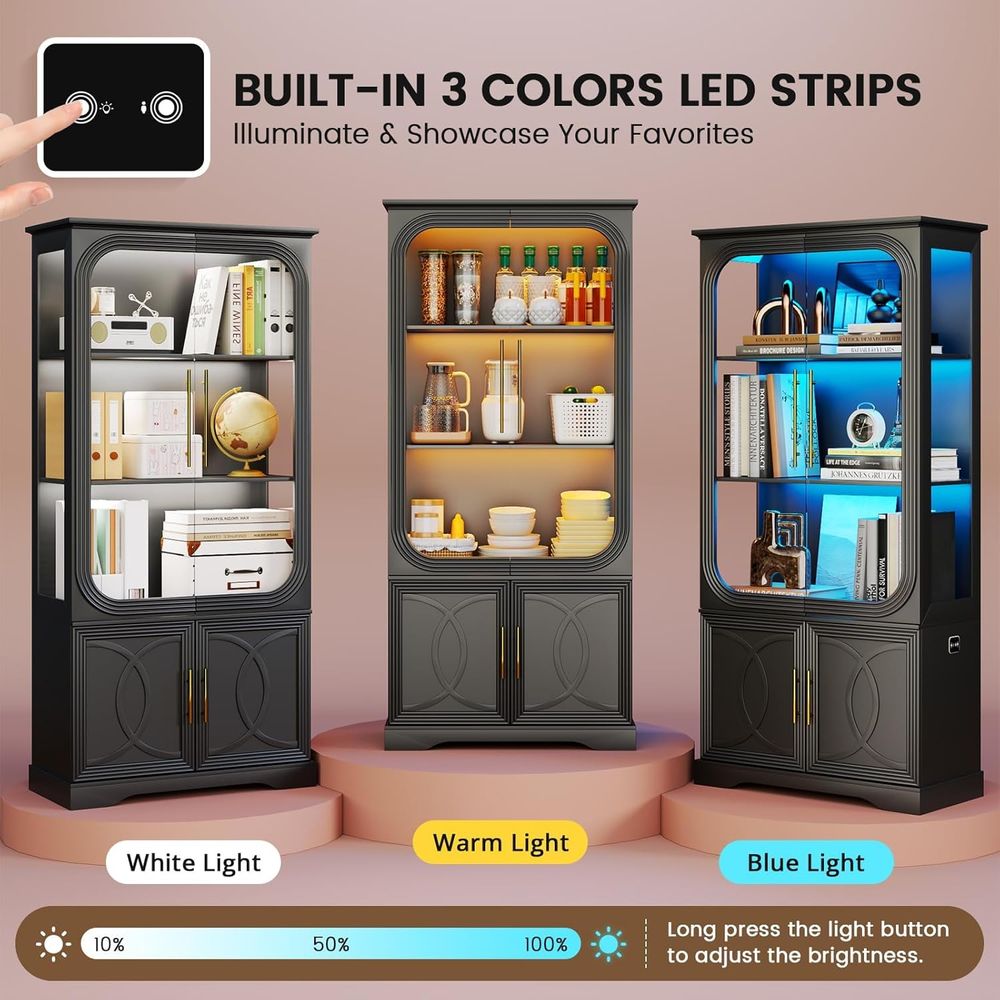 69 Tall Glass Display Cabinet  - Glass Cabinet Display review and price
