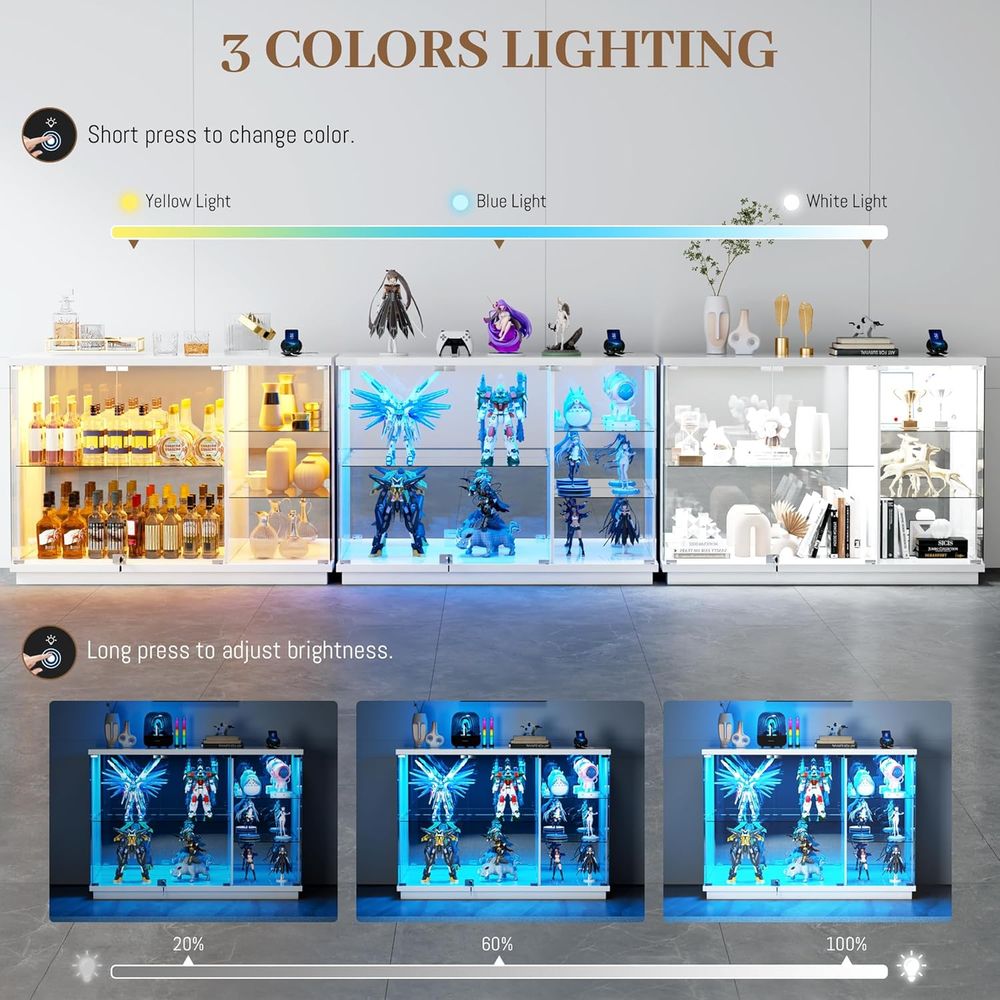 47.2 White Glass Display Cabin - Glass Cabinet Display review and price