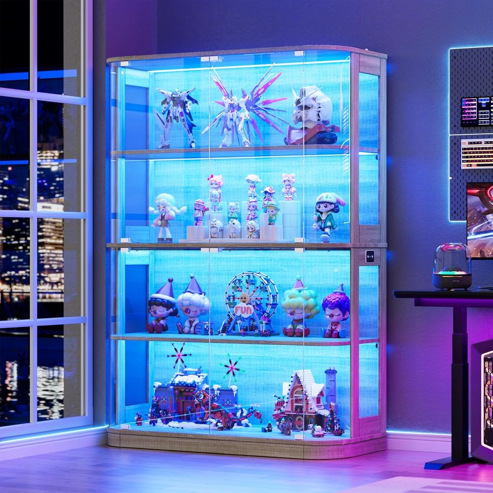 47.2 Glass-Door 4-Tier Display - Glass Cabinet Display review and price