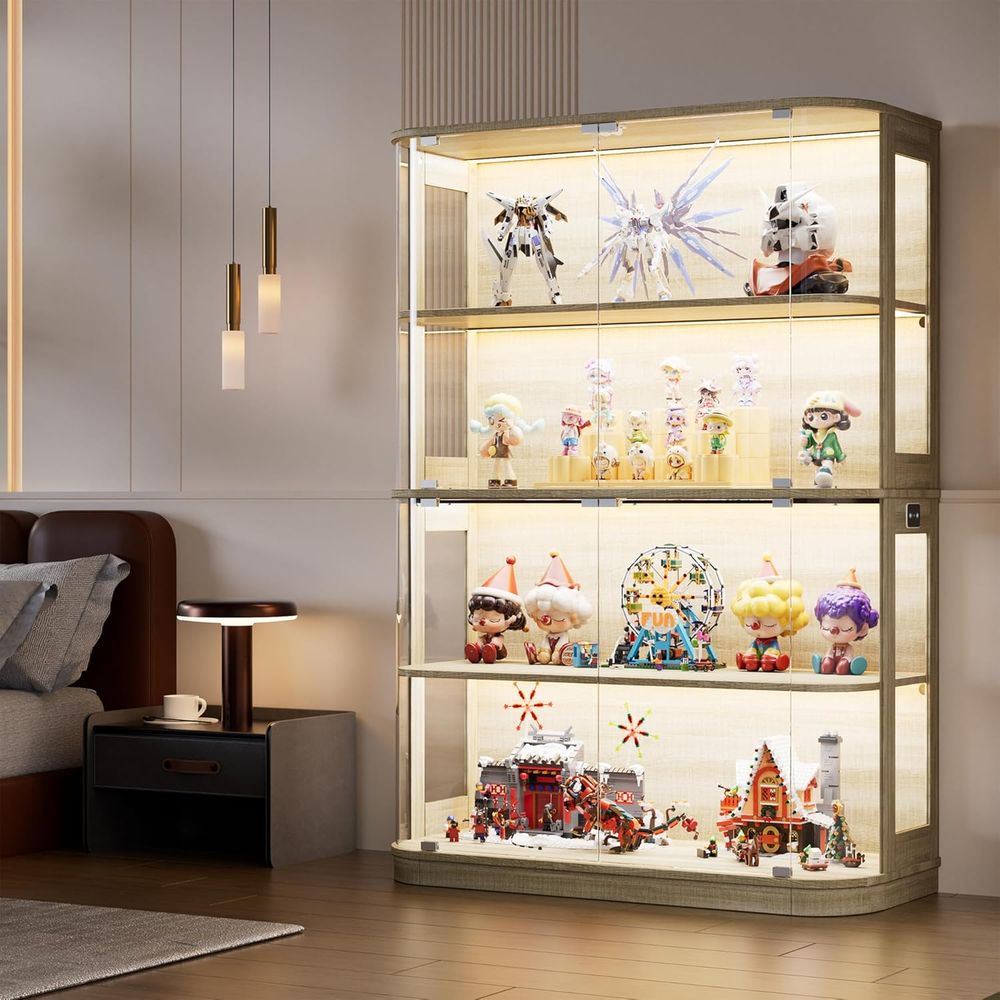 47.2 Glass-Door 4-Tier Display - Glass Cabinet Display review and price