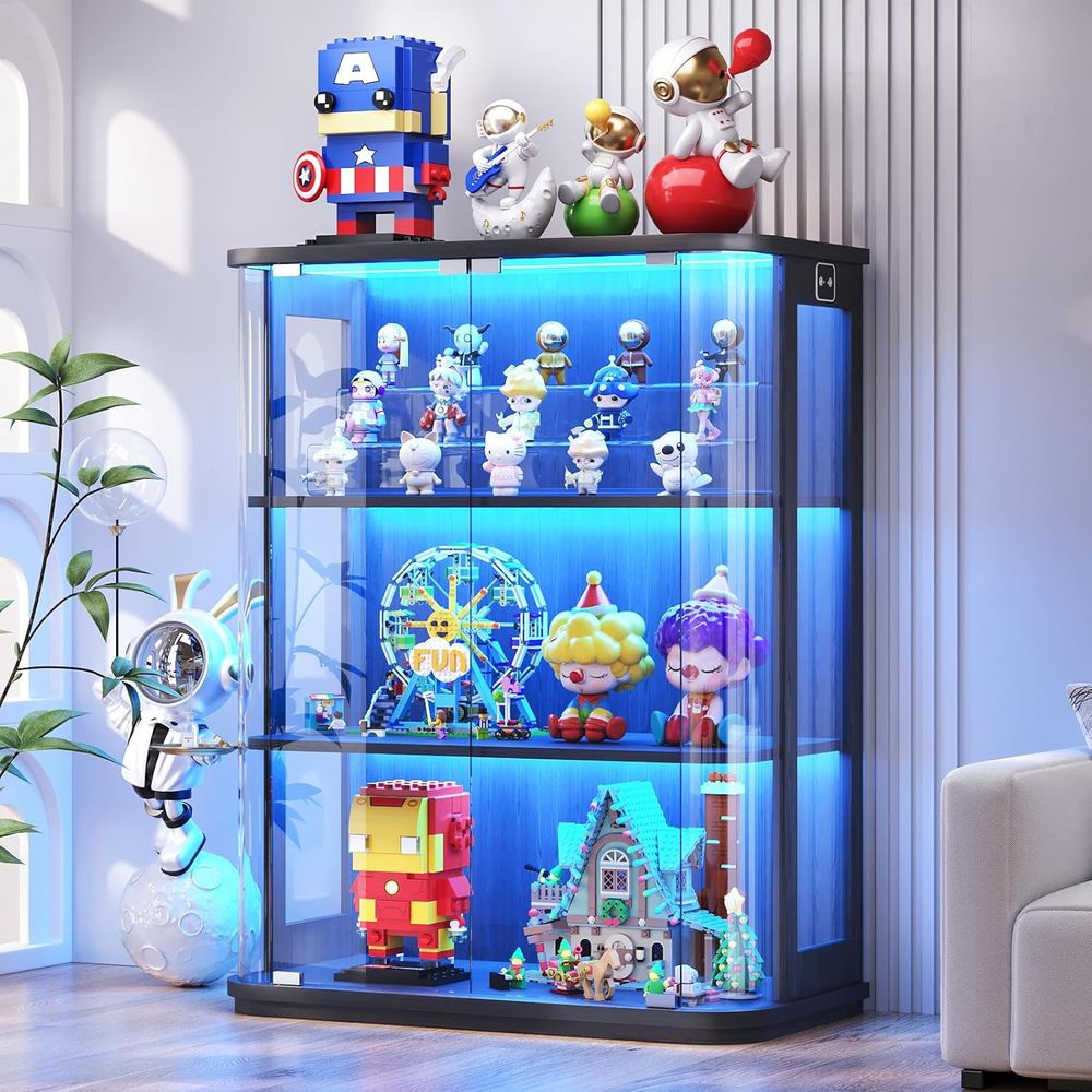 3-Tier Glass Display Cabinet w - Glass Cabinet Display review and price