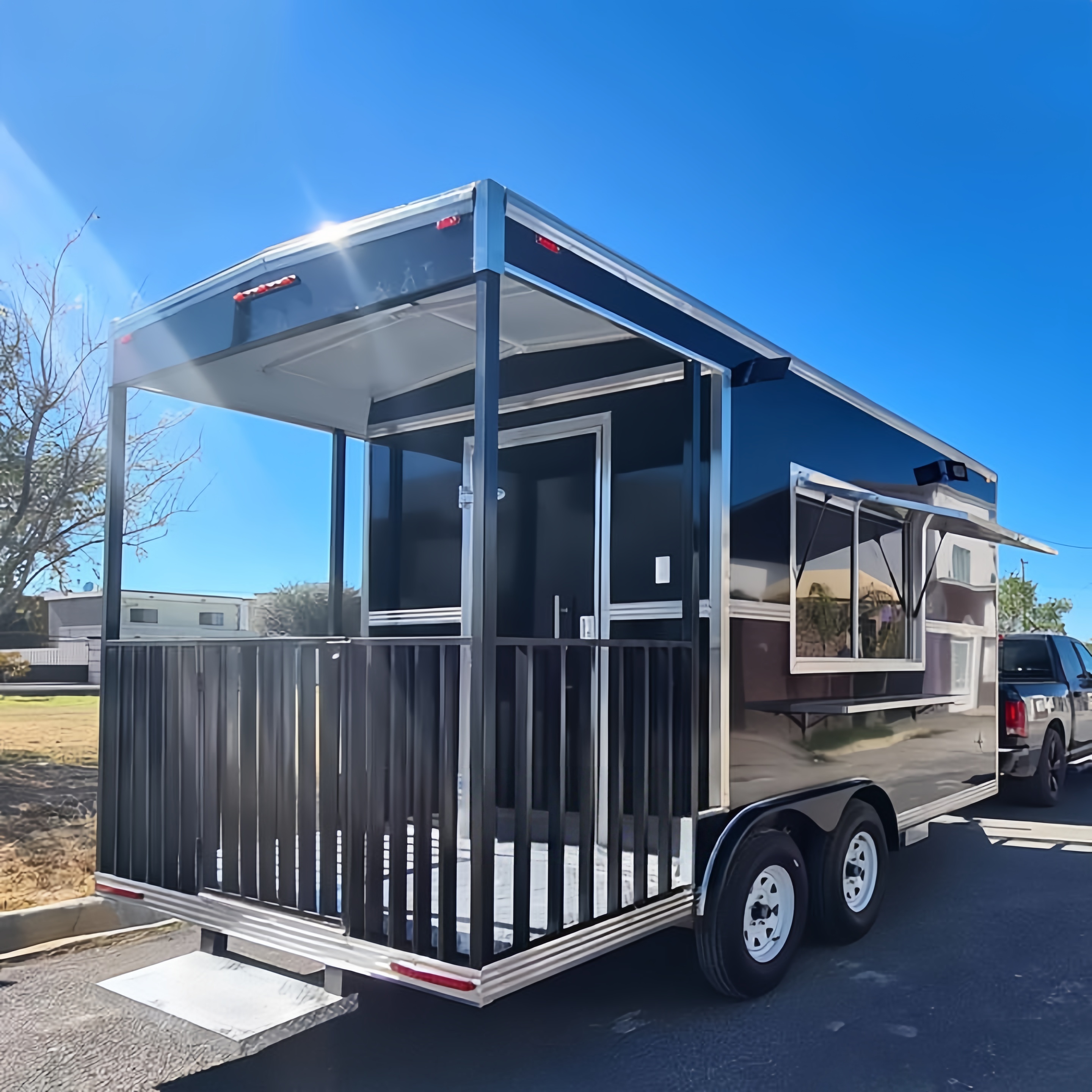 Outdoor Mobile Food Truck Trai - Hot Dog Vending Cart review and price