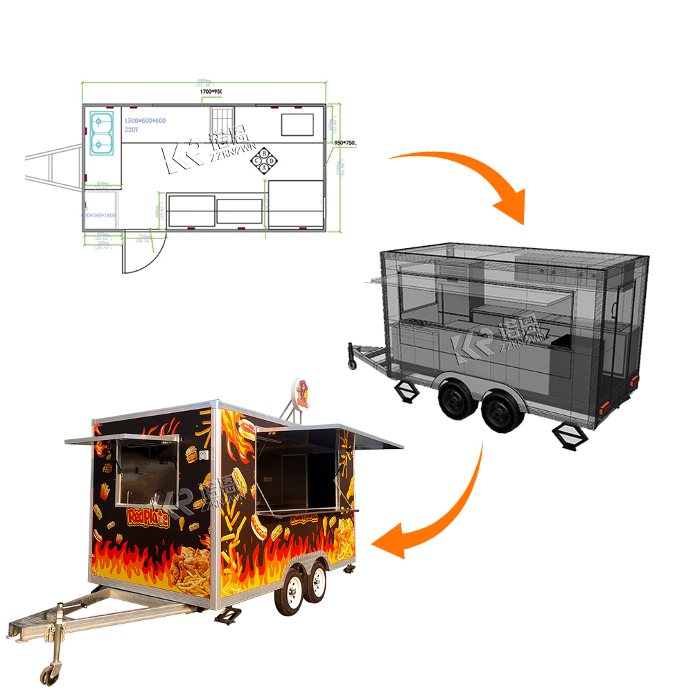 Customizable Food Trailer Manu - Hot Dog Vending Cart review and price